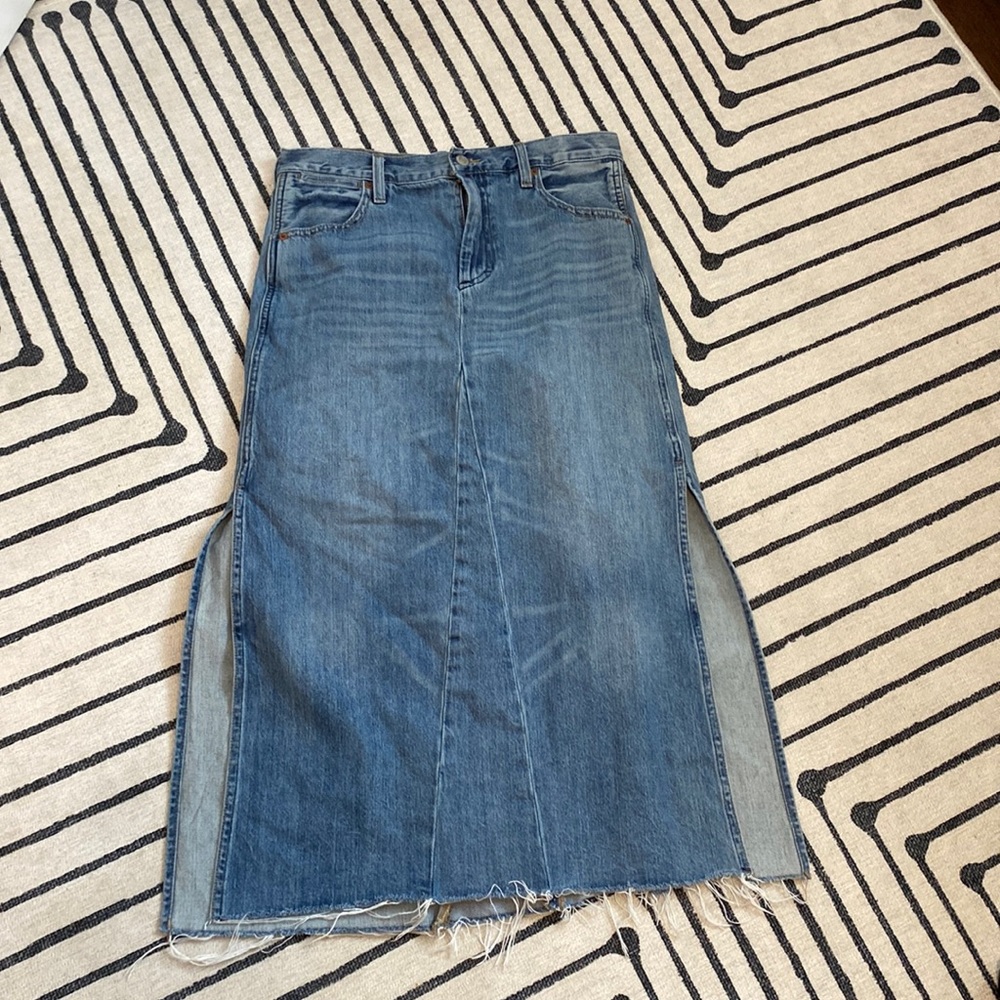 Lucky Brand Denim Maxi Skirt in Blue